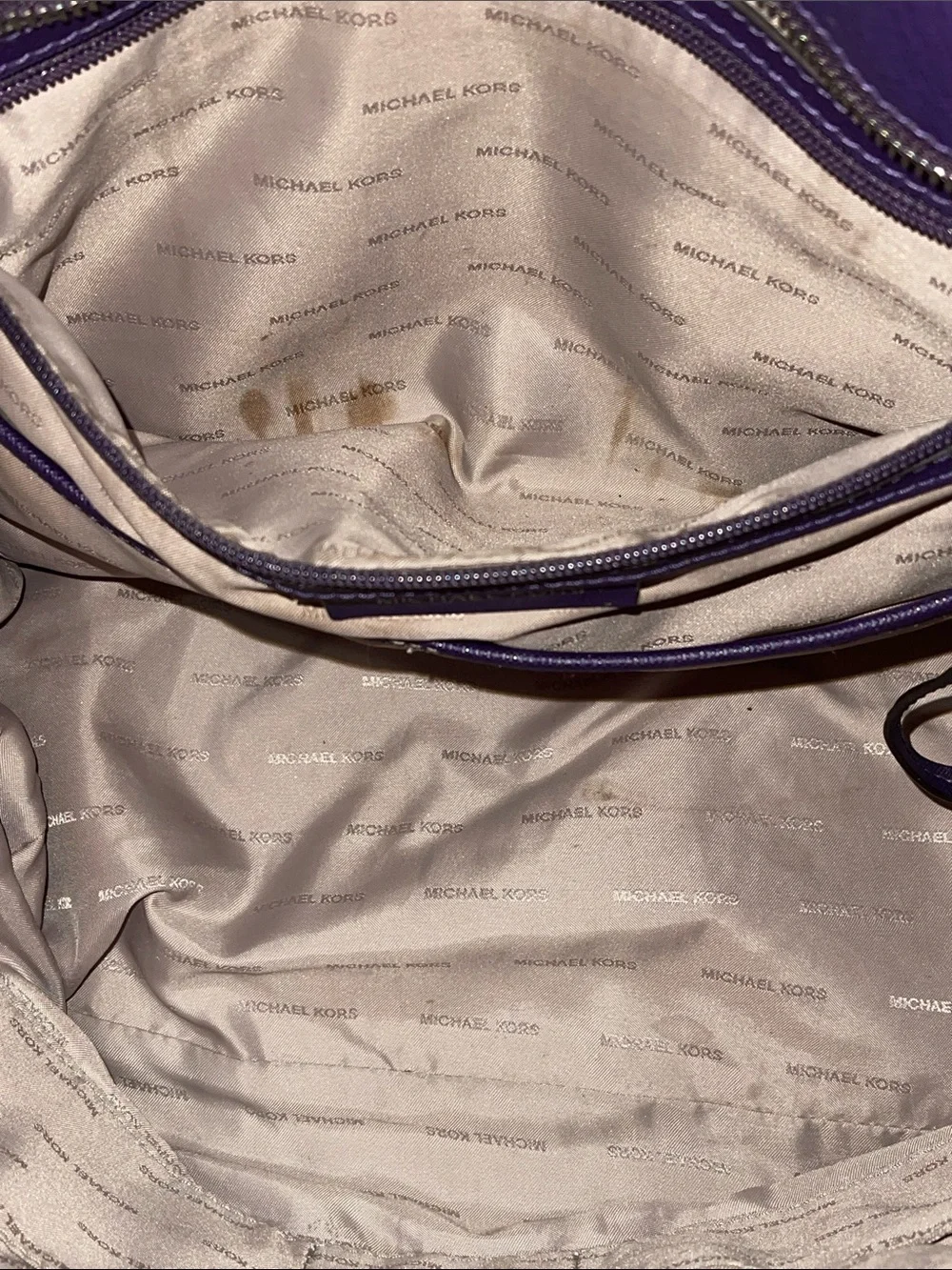 Michael Kors Purple Studded Tote - Picture 7 of 9